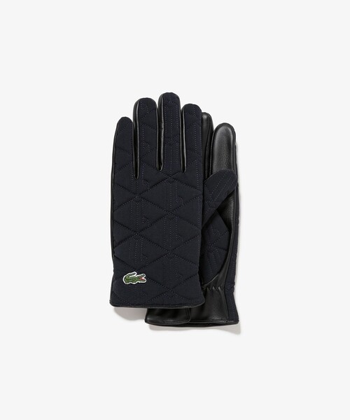 LACOSTE（ラコステ）の「モノグラムキルティングレザーコンビグローブ（手袋・メンズ・グレー/ブラック/ネイビー・FREE）」の3枚目の写真