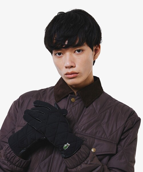 LACOSTE（ラコステ）の「モノグラムキルティングレザーコンビグローブ（手袋・メンズ・グレー/ブラック/ネイビー・FREE）」の9枚目の写真