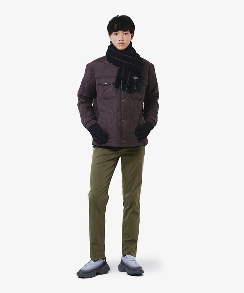 LACOSTE（ラコステ）の「モノグラムキルティングレザーコンビグローブ（手袋・メンズ・グレー/ブラック/ネイビー・FREE）」の10枚目の写真