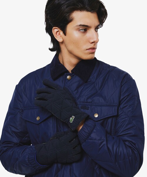 LACOSTE（ラコステ）の「モノグラムキルティングレザーコンビグローブ（手袋・メンズ・グレー/ブラック/ネイビー・FREE）」の13枚目の写真