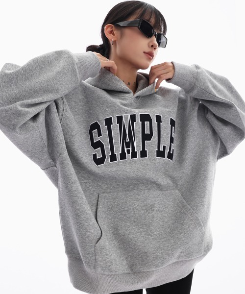 mushwear(マッシュウェア)の「文字刺繍入りテクスチャード加工パーカー(パーカー・メンズ・ダークグレー/グレー/ブラック・SMALL/LARGE/MEDIUM)」の2枚目の写真