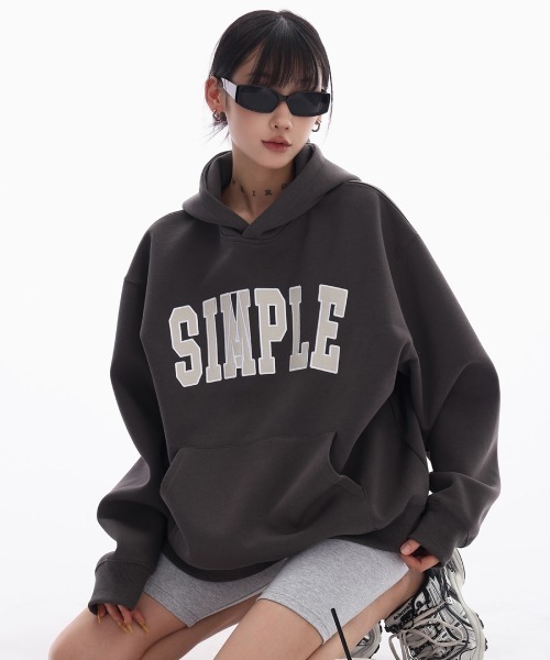 mushwear(マッシュウェア)の「文字刺繍入りテクスチャード加工パーカー(パーカー・メンズ・ダークグレー/グレー/ブラック・SMALL/LARGE/MEDIUM)」の3枚目の写真