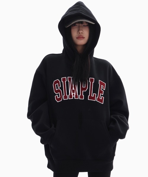 mushwear(マッシュウェア)の「文字刺繍入りテクスチャード加工パーカー(パーカー・メンズ・ダークグレー/グレー/ブラック・SMALL/LARGE/MEDIUM)」の1枚目の写真