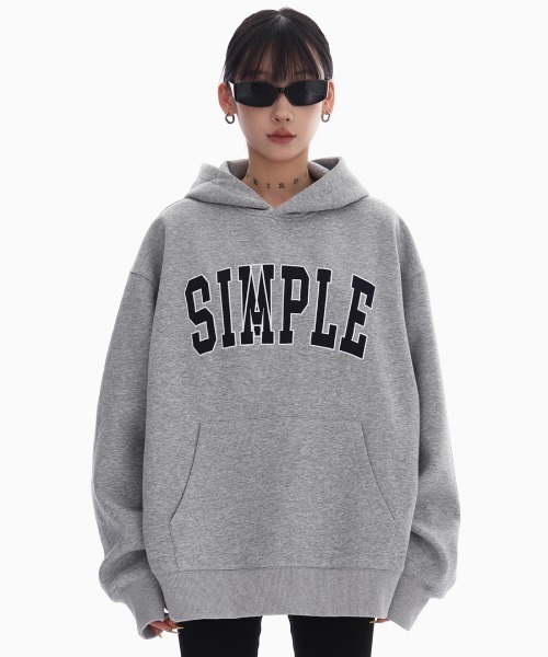 mushwear(マッシュウェア)の「文字刺繍入りテクスチャード加工パーカー(パーカー・メンズ・ダークグレー/グレー/ブラック・SMALL/LARGE/MEDIUM)」の4枚目の写真
