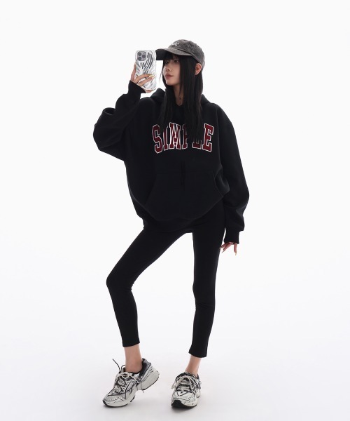 mushwear(マッシュウェア)の「文字刺繍入りテクスチャード加工パーカー(パーカー・メンズ・ダークグレー/グレー/ブラック・SMALL/LARGE/MEDIUM)」の11枚目の写真