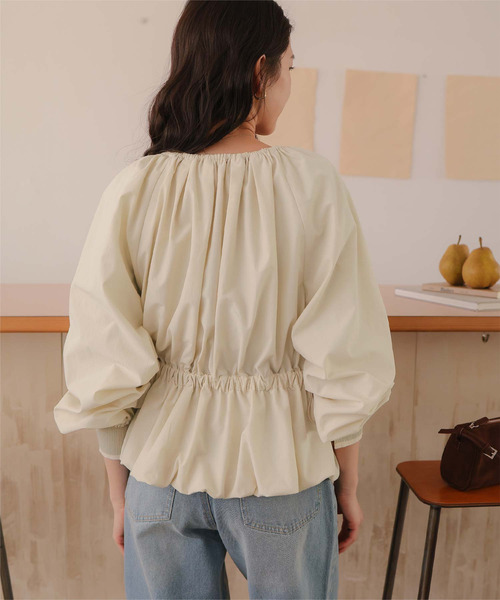 titivate（ティティベイト）の「ペプラムギャザーボリュームブルゾン（ブルゾン・レディース・ライトベージュ/ブラック/ベージュ/ピンク・M/L）」の21枚目の写真