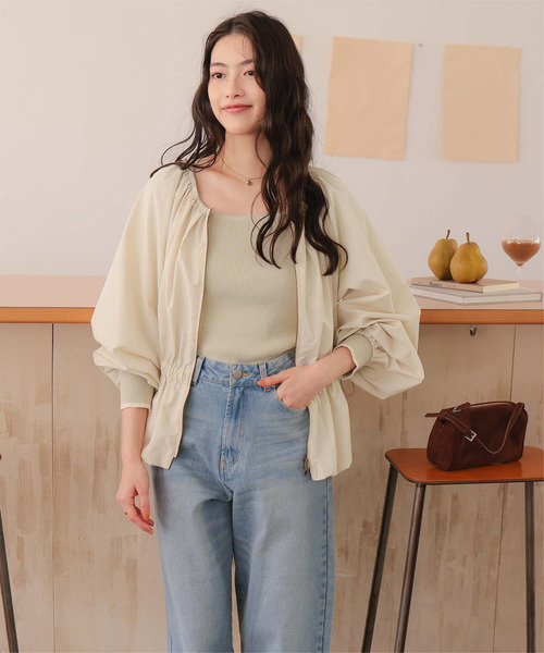 titivate（ティティベイト）の「ペプラムギャザーボリュームブルゾン（ブルゾン・レディース・ライトベージュ/ブラック/ベージュ/ピンク・M/L）」の22枚目の写真