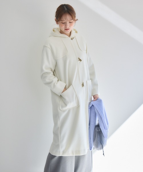 専用・【新品未使用】定価2万5千円　qout 白ダッフルコート KATHARINE ROSS】マイクロシープダッフルコート（ダッフルコート