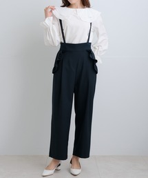 Neige（ネージュ）の「2wayサロペットフリルポケットパンツ（サロペット/オーバーオール）」