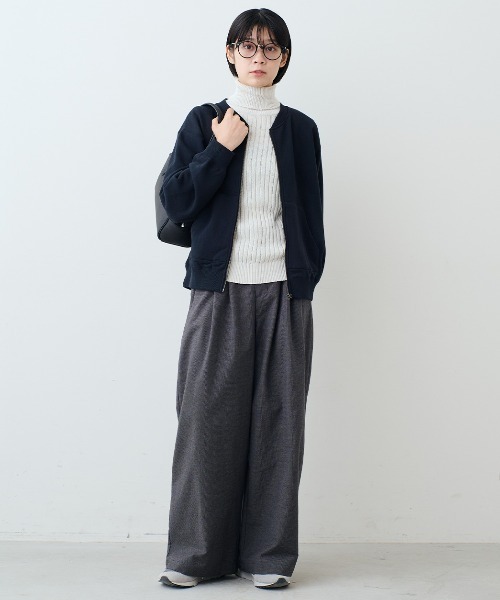 THREE FIFTY STANDARD(スリーフィフティースタンダード)の「THREE FIFTY STANDARD日本製のコットン100%リブタートル(ニット/セーター・レディース・グレイッシュブルー/ダークネイビー/ホワイト系その他・3L/LL/M/L)」の17枚目の写真