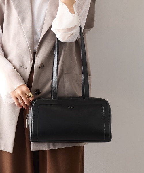 Beau're(ヴュレ)の「【BEAURE】カウレザー ロングハンドルボストンバッグ B-26137(ボストンバッグ・レディース・ベージュ/ライトグリーン/ブラック/ブラウン・FREE)」の6枚目の写真