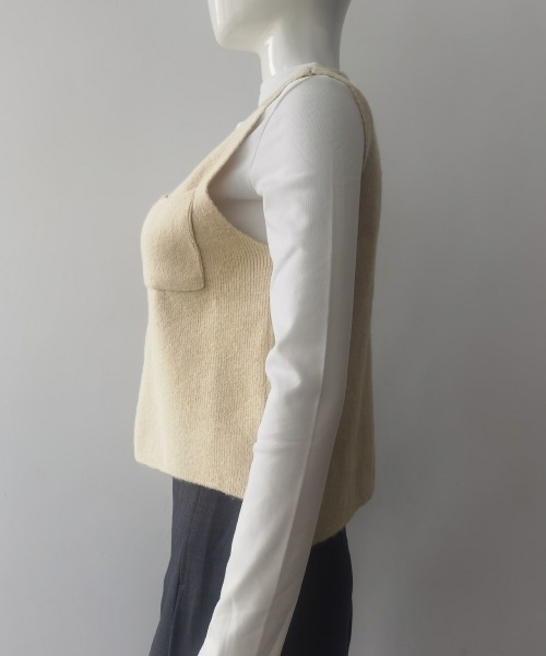 Miniministore（ミニミニストア）の「Vネックニットベスト ニットジレ 重ね着（ベスト・レディース・キャメル/ベージュ/ブラック/カーキ/アイボリー/グレー/ブラウン・FREE）」の20枚目の写真