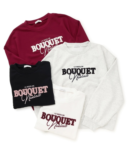 LOVETOXIC（ラブトキシック）の「【秒かわトップス】ロゴ刺しゅうベーシックスウェット（スウェット・キッズ・ブラック/ホワイト系その他/エンジ/オフホワイト・S:140cm/L:160cm/130cm/M:150cm）」の10枚目の写真