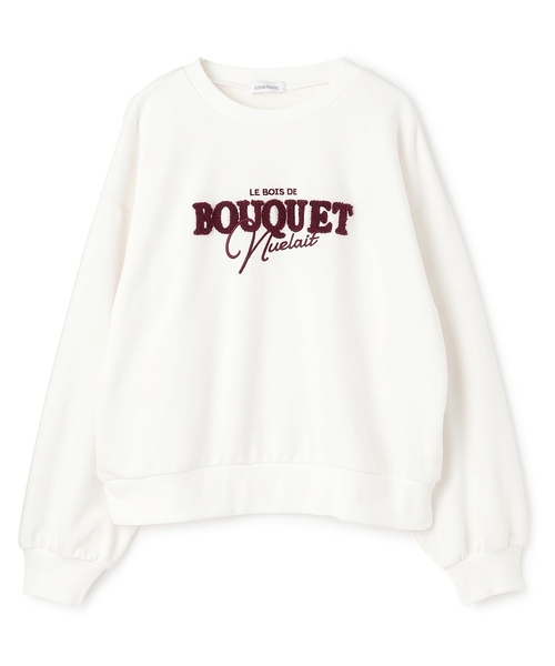 LOVETOXIC（ラブトキシック）の「【秒かわトップス】ロゴ刺しゅうベーシックスウェット（スウェット・キッズ・ブラック/ホワイト系その他/エンジ/オフホワイト・S:140cm/L:160cm/130cm/M:150cm）」の11枚目の写真