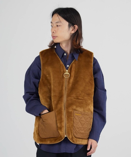 Barbour/バブア― karin faux fur gilet カリン ダイヤキルトファー