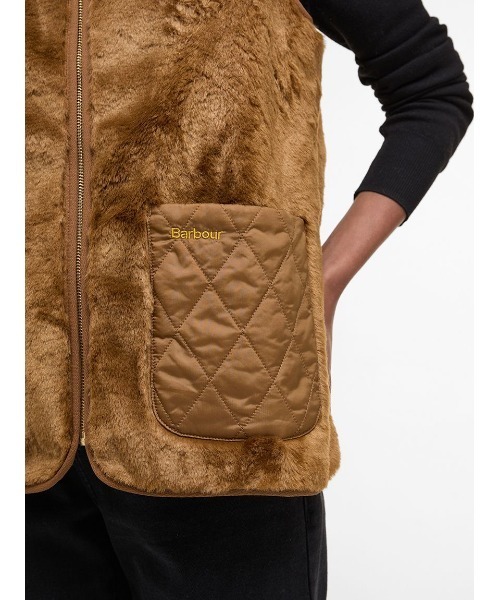 Barbour/バブア― karin faux fur gilet カリン ダイヤキルトファー
