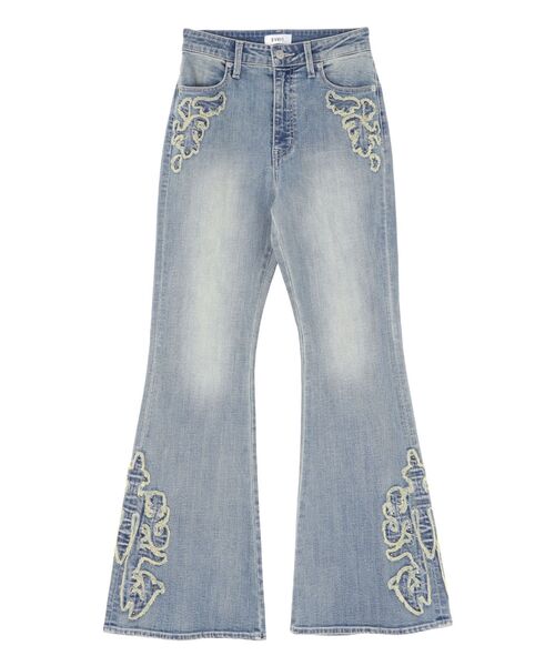 EVRIS（エヴリス）の「ウエスタンデザインフレアデニムパンツ（デニムパンツ・レディース・インディゴブルー/ライトブルー・SMALL/MEDIUM）」の17枚目の写真