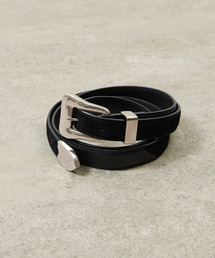 And A（アンドエー）の「ITTI イッチ / Metal by The Letters SLIM WESTERN BELT - PM / STNB レターズコラボレーションレザーナローベルト 牛革 / ITTI-GOODS-096-STNB-PM（ベルト）」
