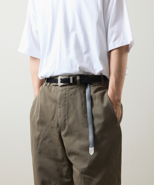 ITTI(イッチ)の「ITTI イッチ / Metal by The Letters SLIM WESTERN BELT - PM / STNB レターズコラボレーションレザーナローベルト 牛革 / ITTI-GOODS-096-STNB-PM(ベルト・メンズ・ブラック/ブラウン・FREE)」の3枚目の写真