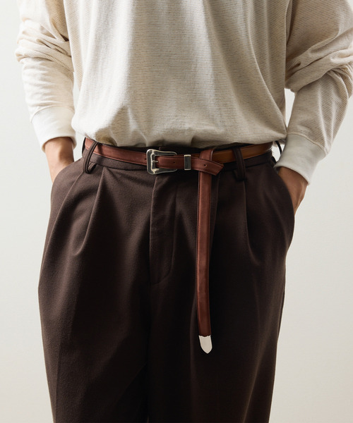 ITTI(イッチ)の「ITTI イッチ / Metal by The Letters SLIM WESTERN BELT - PM / STNB レターズコラボレーションレザーナローベルト 牛革 / ITTI-GOODS-096-STNB-PM(ベルト・メンズ・ブラック/ブラウン・FREE)」の22枚目の写真