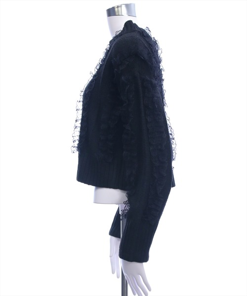 CLEAR BASIC（クリアベーシック）の「レースフリルニットトップス［大人 カジュアル ガーリー 着回し力抜群］≪AW新作≫（ニット/セーター・レディース・アイボリー/ブラック/ピンク・F）」の13枚目の写真