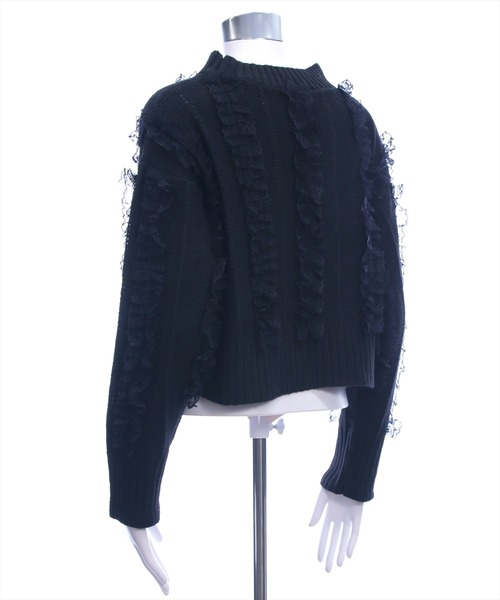 CLEAR BASIC（クリアベーシック）の「レースフリルニットトップス［大人 カジュアル ガーリー 着回し力抜群］≪AW新作≫（ニット/セーター・レディース・アイボリー/ブラック/ピンク・F）」の14枚目の写真