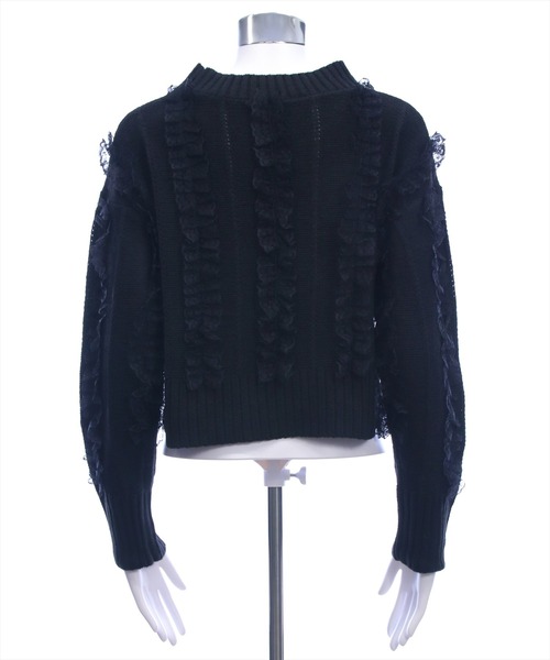 CLEAR BASIC（クリアベーシック）の「レースフリルニットトップス［大人 カジュアル ガーリー 着回し力抜群］≪AW新作≫（ニット/セーター・レディース・アイボリー/ブラック/ピンク・F）」の15枚目の写真