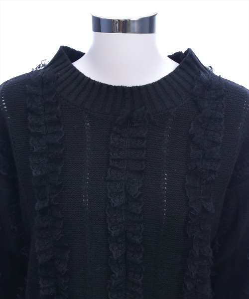 CLEAR BASIC（クリアベーシック）の「レースフリルニットトップス［大人 カジュアル ガーリー 着回し力抜群］≪AW新作≫（ニット/セーター・レディース・アイボリー/ブラック/ピンク・F）」の16枚目の写真