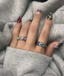 almo（アルモ）の「カラフルストーンリング2点セット(RO)（リング）」