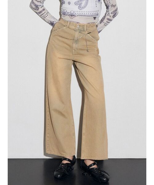 EMODA(エモダ)の「ワイドルーズジーンズ(デニムパンツ・レディース・ライトブルー/インディゴブルー/ベージュ・SMALL/MEDIUM)」の1枚目の写真