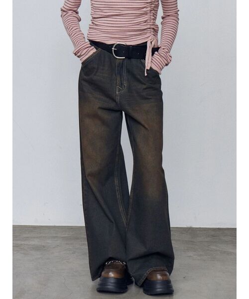 EMODA(エモダ)の「ワイドルーズジーンズ(デニムパンツ・レディース・ライトブルー/インディゴブルー/ベージュ・SMALL/MEDIUM)」の3枚目の写真