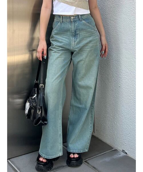 EMODA(エモダ)の「ワイドルーズジーンズ(デニムパンツ・レディース・ライトブルー/インディゴブルー/ベージュ・SMALL/MEDIUM)」の4枚目の写真