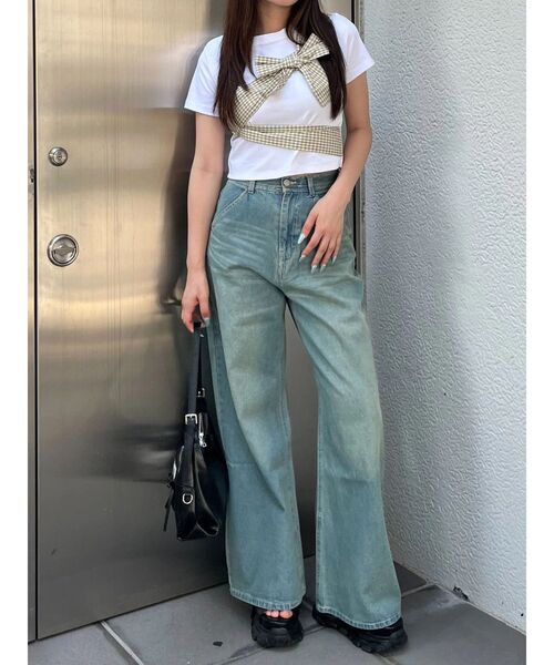 EMODA(エモダ)の「ワイドルーズジーンズ(デニムパンツ・レディース・ライトブルー/インディゴブルー/ベージュ・SMALL/MEDIUM)」の5枚目の写真