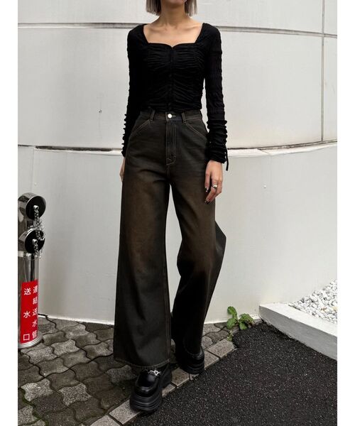 EMODA(エモダ)の「ワイドルーズジーンズ(デニムパンツ・レディース・ライトブルー/インディゴブルー/ベージュ・SMALL/MEDIUM)」の12枚目の写真