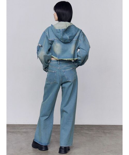 EMODA(エモダ)の「ワイドルーズジーンズ(デニムパンツ・レディース・ライトブルー/インディゴブルー/ベージュ・SMALL/MEDIUM)」の11枚目の写真