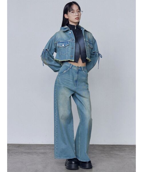 EMODA(エモダ)の「ワイドルーズジーンズ(デニムパンツ・レディース・ライトブルー/インディゴブルー/ベージュ・SMALL/MEDIUM)」の14枚目の写真