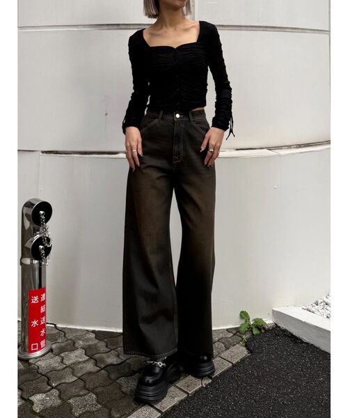 EMODA(エモダ)の「ワイドルーズジーンズ(デニムパンツ・レディース・ライトブルー/インディゴブルー/ベージュ・SMALL/MEDIUM)」の17枚目の写真