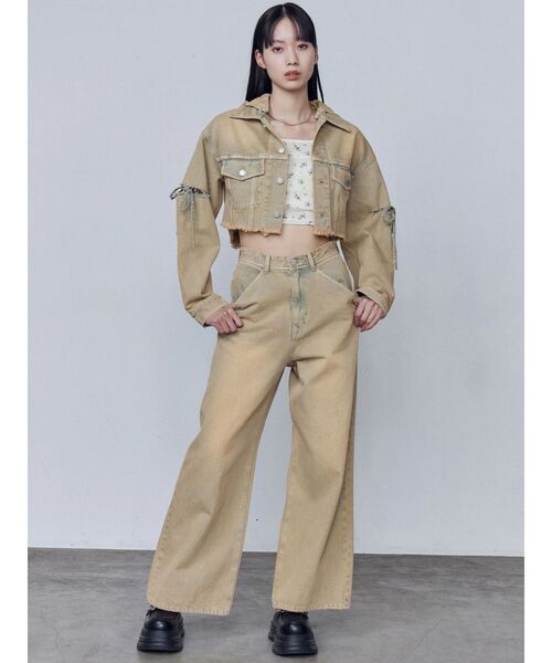 EMODA(エモダ)の「ワイドルーズジーンズ(デニムパンツ・レディース・ライトブルー/インディゴブルー/ベージュ・SMALL/MEDIUM)」の8枚目の写真