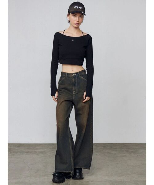 EMODA(エモダ)の「ワイドルーズジーンズ(デニムパンツ・レディース・ライトブルー/インディゴブルー/ベージュ・SMALL/MEDIUM)」の10枚目の写真