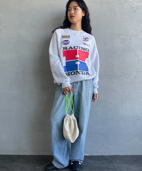 『企業系』HONDA GANASSI RACING ラグランスウェット セール】[HONDA×JEANS FACTORY/ホンダ×ジーンズファクトリー] HONDA