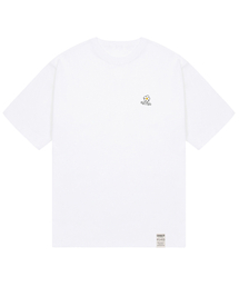 [ユニセックス-24]スモールフラワーボード半袖Tシャツ_ホワイト