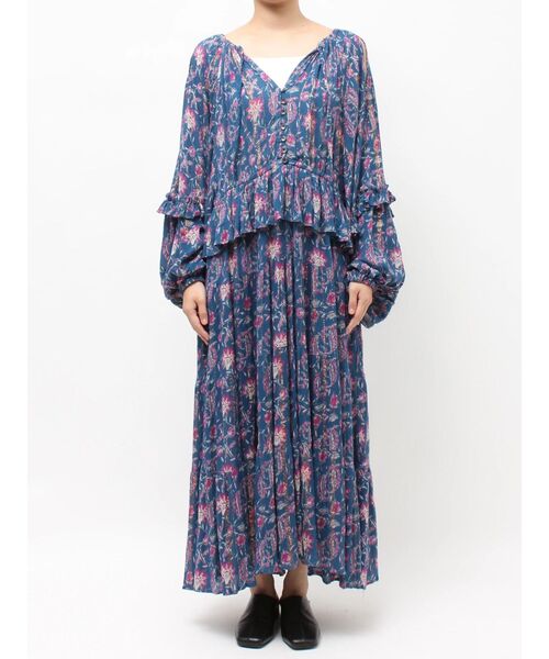 Ungrid（アングリッド）の「エスニックフラワーボリュームワンピース（ワンピース・レディース・オフホワイト/ブルー・FREE）」の11枚目の写真