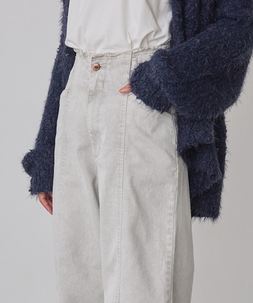 hunch（ハンチ）の「ストレッチデニム ワイドパンツ（デニムパンツ・レディース・ベビーピンク/ワンウォッシュ/ライトインディゴブルー/ライトグレー・FREE）」の6枚目の写真