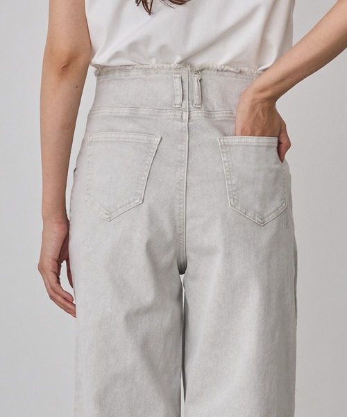 hunch（ハンチ）の「ストレッチデニム ワイドパンツ（デニムパンツ・レディース・ベビーピンク/ワンウォッシュ/ライトインディゴブルー/ライトグレー・FREE）」の7枚目の写真