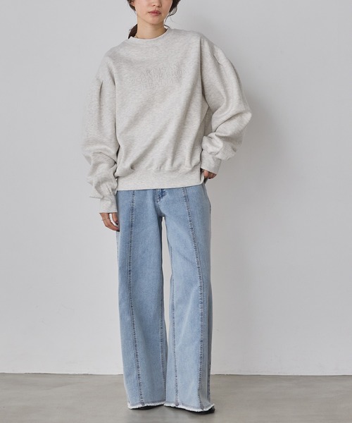 hunch（ハンチ）の「ストレッチデニム ワイドパンツ（デニムパンツ・レディース・ベビーピンク/ワンウォッシュ/ライトインディゴブルー/ライトグレー・FREE）」の16枚目の写真