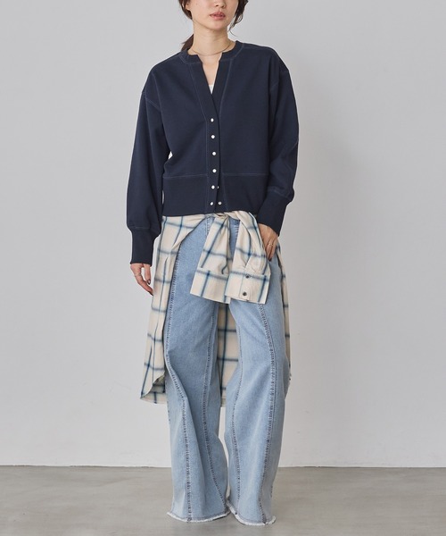 hunch（ハンチ）の「ストレッチデニム ワイドパンツ（デニムパンツ・レディース・ベビーピンク/ワンウォッシュ/ライトインディゴブルー/ライトグレー・FREE）」の19枚目の写真