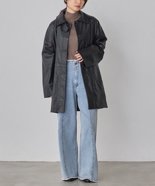 hunch（ハンチ）の「ストレッチデニム ワイドパンツ（デニムパンツ・レディース・ベビーピンク/ワンウォッシュ/ライトインディゴブルー/ライトグレー・FREE）」の20枚目の写真