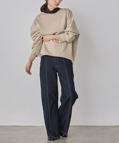 hunch（ハンチ）の「ストレッチデニム ワイドパンツ（デニムパンツ・レディース・ベビーピンク/ワンウォッシュ/ライトインディゴブルー/ライトグレー・FREE）」の20枚目の写真