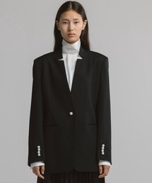 CINOH | BLACK FORMAL RAISED NOTCH JACKET(テーラードジャケット)