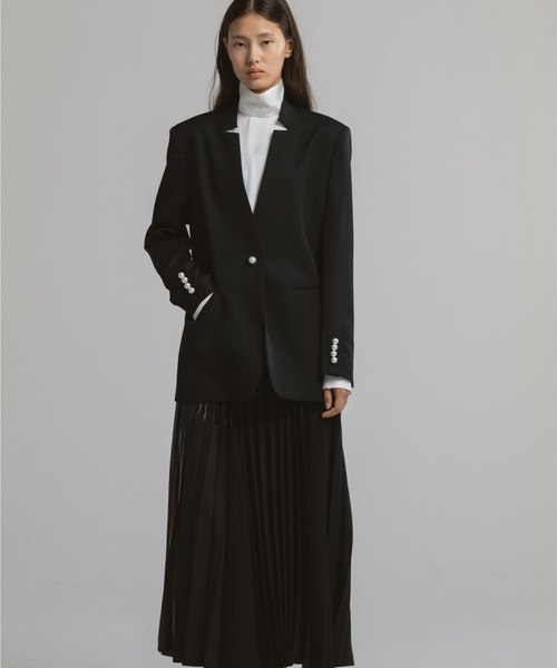 CINOH(チノ)の「BLACK FORMAL RAISED NOTCH JACKET(テーラードジャケット・レディース・ブラック・38/36)」の6枚目の写真